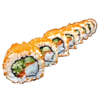 Замовити Смачні роли у Харкові Каліфорнія з лососем та тигровою креветкою