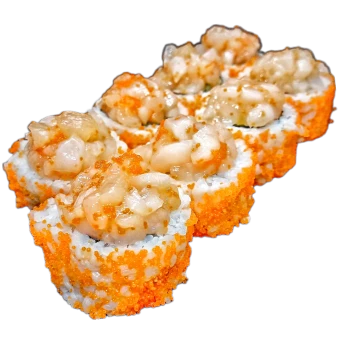 Замовити Смачні роли у Харкові Каліфорнія з гребінцем та кальмаром спайсі