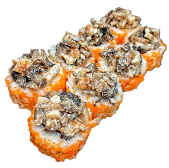 Замовити Смачні роли у Харкові Каліфорнія з вугрем та шиітаке спайсі