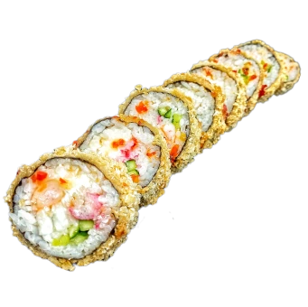 Тёплые роллы Темпура с тигровой креветкой и крабом Заказать Тёплые роллы Темпура с тигровой креветкой и крабом