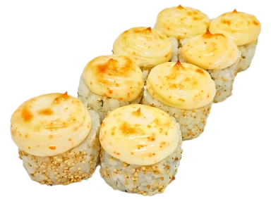 Тёплые роллы Запеченный урамаки с снежным крабом Заказать Тёплые роллы Запеченный урамаки с снежным крабом