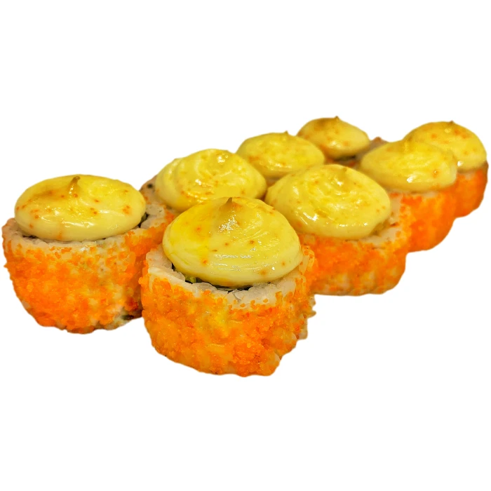 Тёплые роллы Запечённая Калифорния с тигровой креветкой Заказать Тёплые роллы Запечённая Калифорния с тигровой креветкой с доставкой